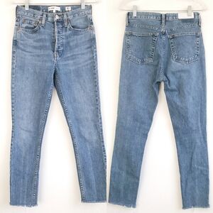 Levi's Re/Done Sz 25 Redone High Rise Ankle Skinny Crop Medium Light Wash Jeans